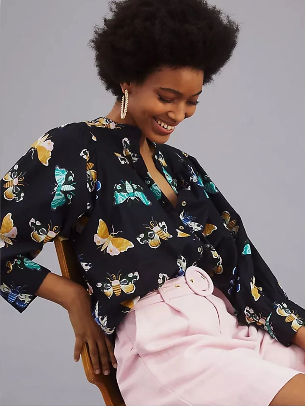Maeve X Sarah Gordon butterfly print blouse